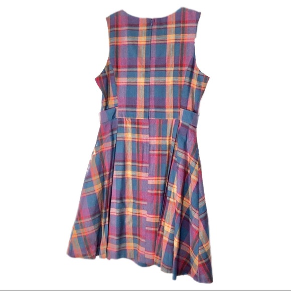NWT ModCloth Sixties Plaid Retro Sleeveless Dress - Picture 5 of 7